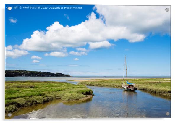 Red Wharf Bay Anglesey Acrylic by Pearl Bucknall