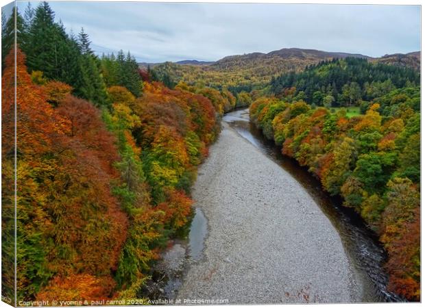 Killiecrankie Gorge in Autumn Canvas Print by yvonne & paul carroll