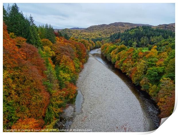 Killiecrankie Gorge in Autumn Print by yvonne & paul carroll