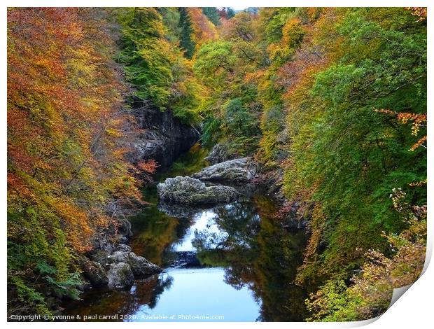 Killiecrankie Gorge in Autumn Print by yvonne & paul carroll