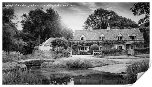 Enchanting Thatched Cottage in Upper Slaughter Print by K7 Photography