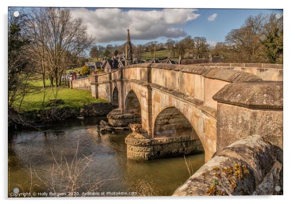 Enchanting Ilam Bridge, Derbyshire Acrylic by Holly Burgess
