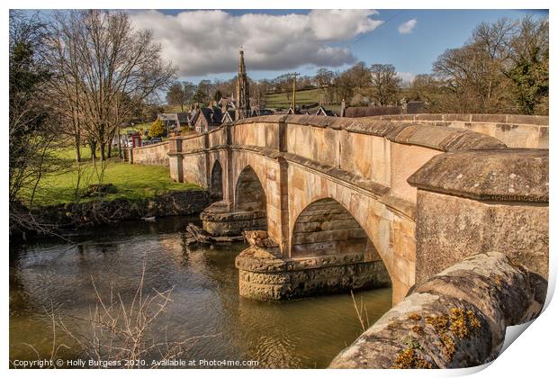 Enchanting Ilam Bridge, Derbyshire Print by Holly Burgess