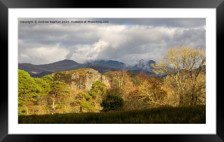 Autumn landscape in Snowdonia national park Framed Mounted Print by Andrew Kearton