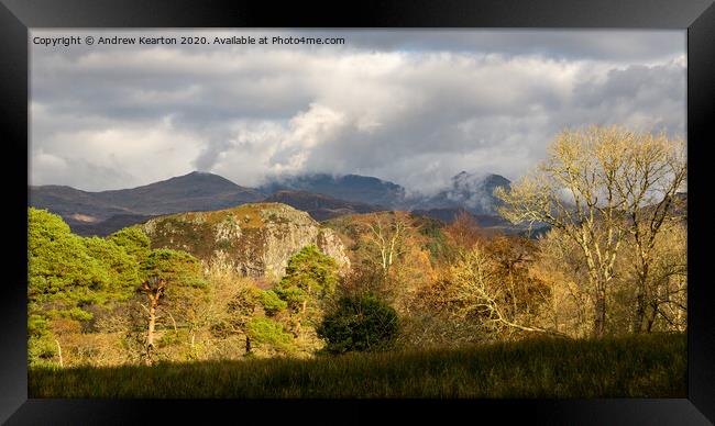 Autumn landscape in Snowdonia national park Framed Print by Andrew Kearton