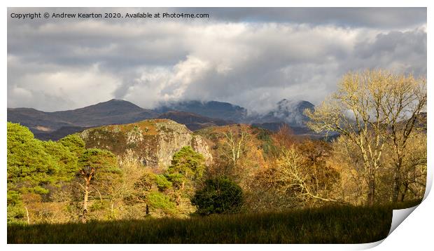 Autumn landscape in Snowdonia national park Print by Andrew Kearton
