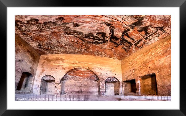 Petra temple interior room Framed Mounted Print by Frank Bach