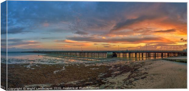 Ryde Pier Sunrise Panorama Canvas Print by Wight Landscapes