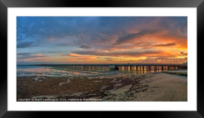 Ryde Pier Sunrise Panorama Framed Mounted Print by Wight Landscapes