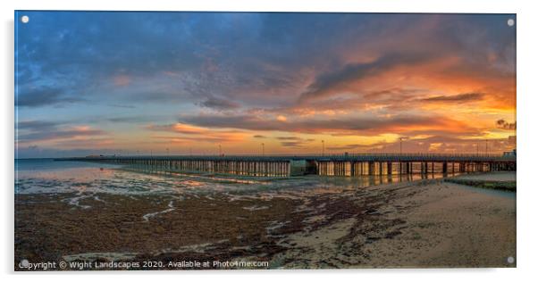 Ryde Pier Sunrise Panorama Acrylic by Wight Landscapes