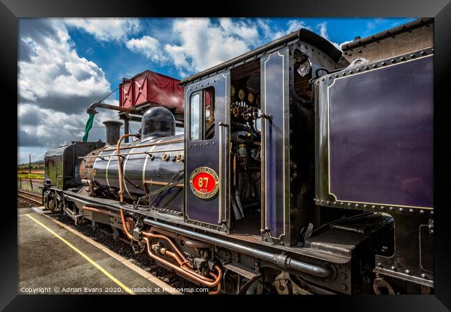 Steam Locomotive  No 87  Framed Print by Adrian Evans