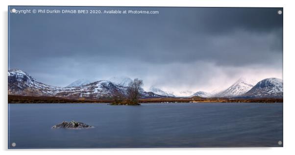 Lochan na h-Achlaise Scotland Acrylic by Phil Durkin DPAGB BPE4