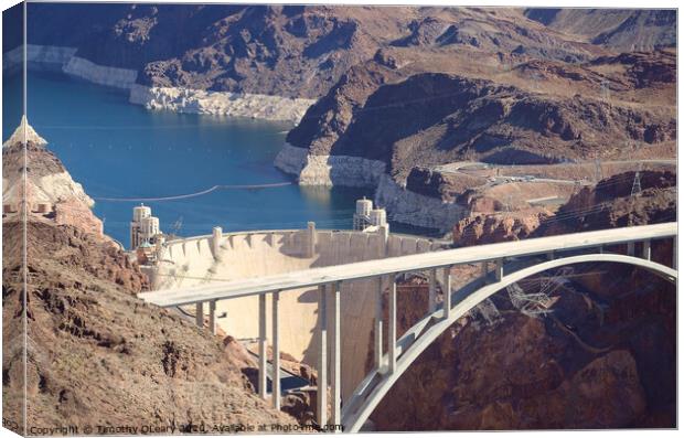 Aerial stock photo of Hoover Dam Canvas Print by Timothy OLeary