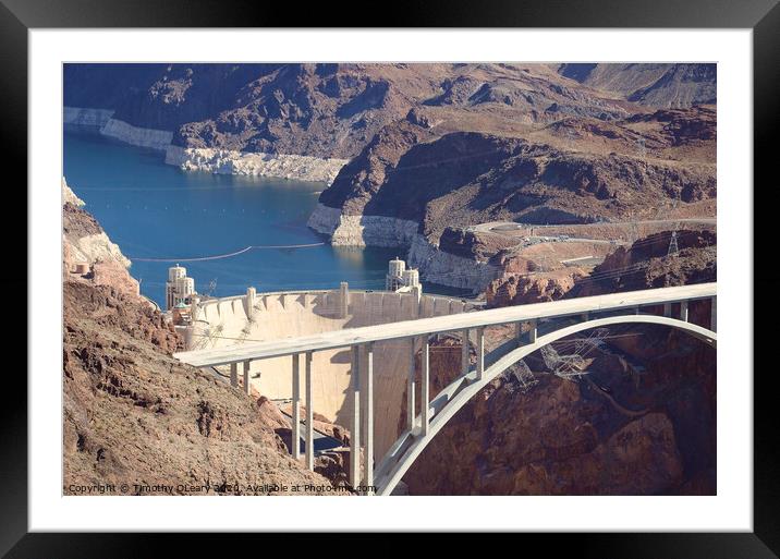 Aerial stock photo of Hoover Dam Framed Mounted Print by Timothy OLeary