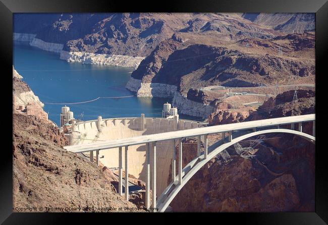 Aerial stock photo of Hoover Dam Framed Print by Timothy OLeary