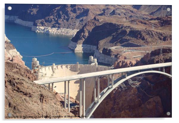 Aerial stock photo of Hoover Dam Acrylic by Timothy OLeary
