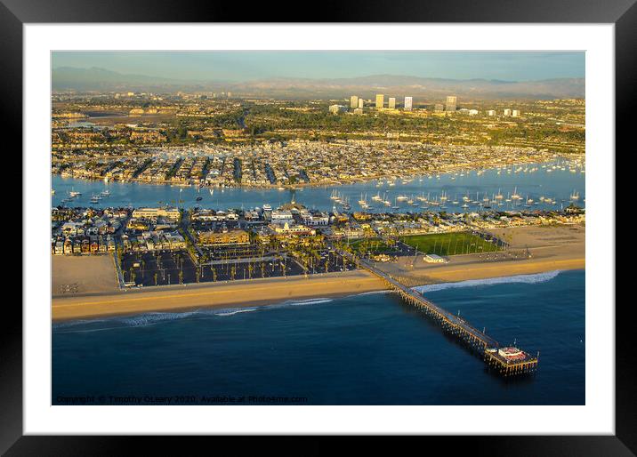 Newport Beach California  Framed Mounted Print by Timothy OLeary