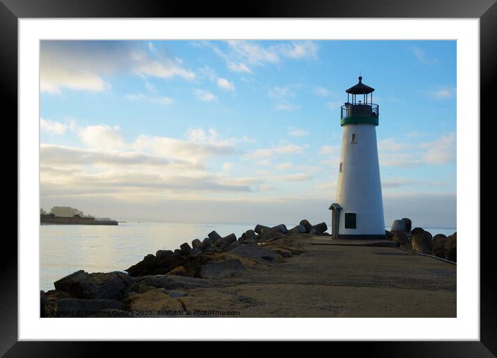 Lighthouse at Santa Cruz California Framed Mounted Print by Timothy OLeary