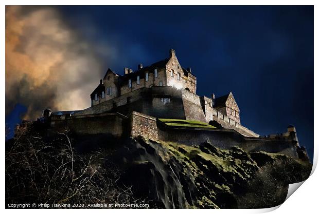 Sunshine on Edinburgh Castle Print by Philip Hawkins