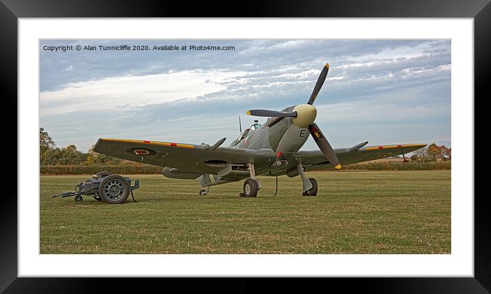 Majestic Spitfire on the Ground Framed Mounted Print by Alan Tunnicliffe