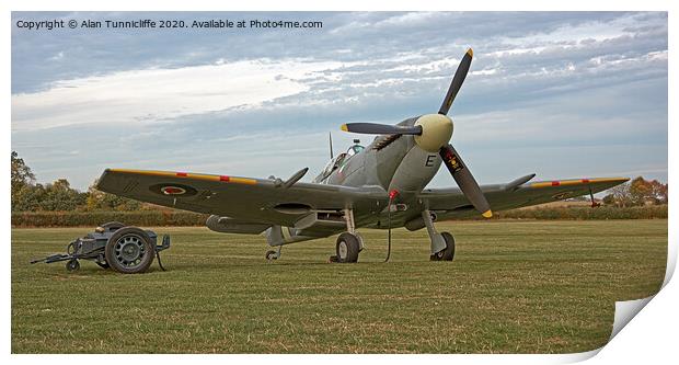 Majestic Spitfire on the Ground Print by Alan Tunnicliffe