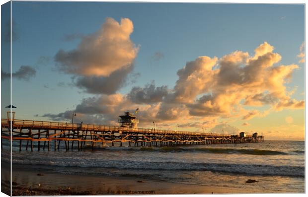 San Clemente Pier Canvas Print by Timothy OLeary
