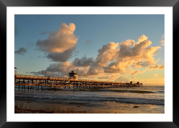 San Clemente Pier Framed Mounted Print by Timothy OLeary