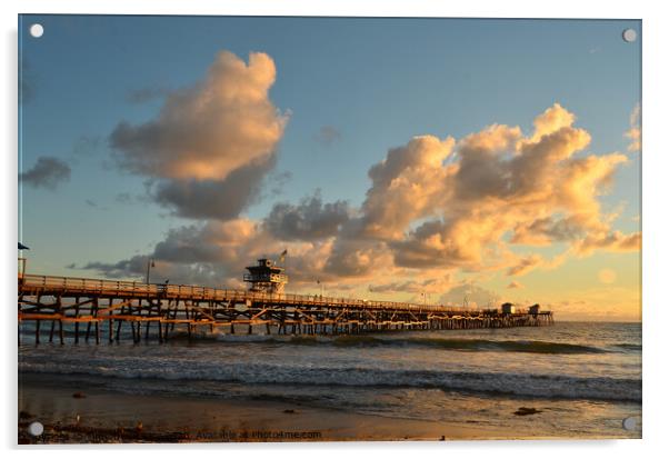 San Clemente Pier Acrylic by Timothy OLeary