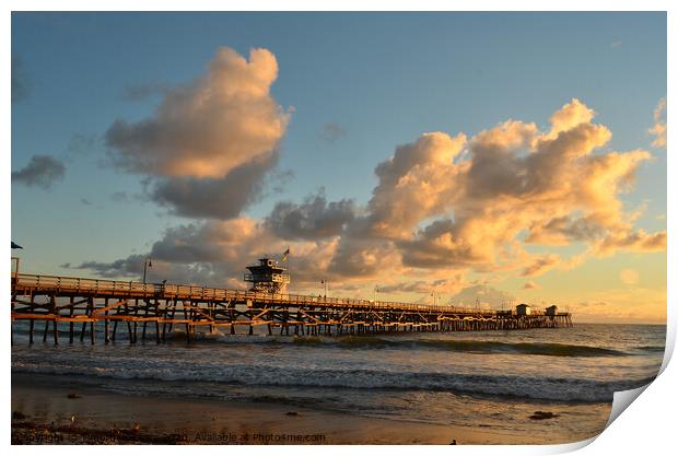 San Clemente Pier Print by Timothy OLeary