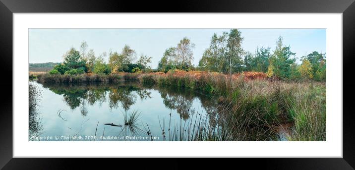 Small lake at Wolverton in Norfolk Framed Mounted Print by Clive Wells