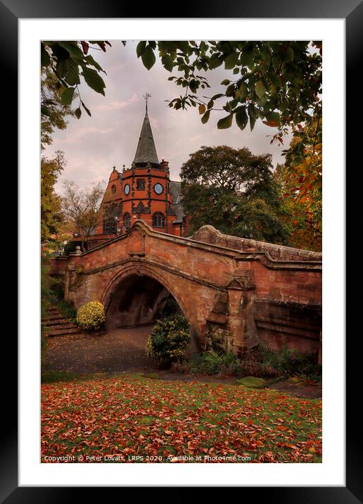 The Dell bridge and Lyceum, Port Sunlight, Wirral Framed Mounted Print by Peter Lovatt  LRPS