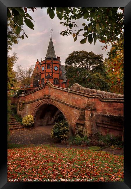 The Dell bridge and Lyceum, Port Sunlight, Wirral Framed Print by Peter Lovatt  LRPS