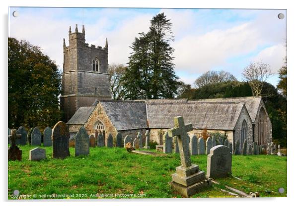 St Martin's Church, Looe, Cornwall. Acrylic by Neil Mottershead