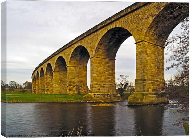 The Arthington Railway Viaduct Canvas Print by Steven Watson