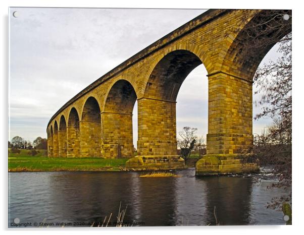 The Arthington Railway Viaduct Acrylic by Steven Watson