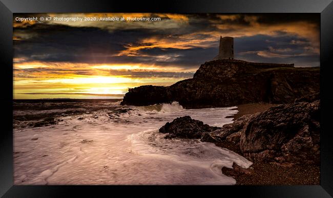 Romantic Llanddwyn Island Sunset Framed Print by K7 Photography