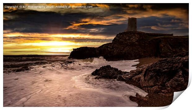 Romantic Llanddwyn Island Sunset Print by K7 Photography
