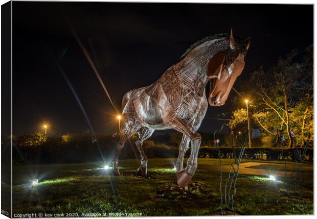 War horse at night Canvas Print by kevin cook