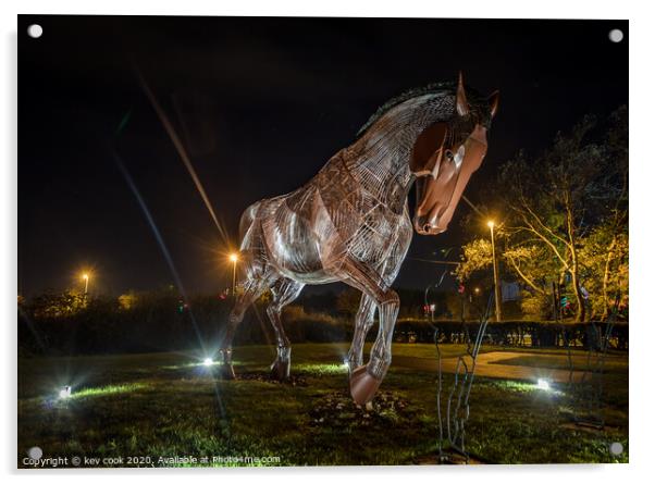 War horse at night Acrylic by kevin cook