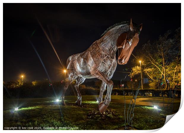 War horse at night Print by kevin cook