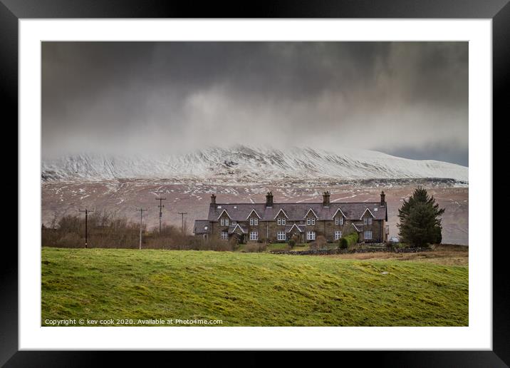 Whernside  in the snow Framed Mounted Print by kevin cook
