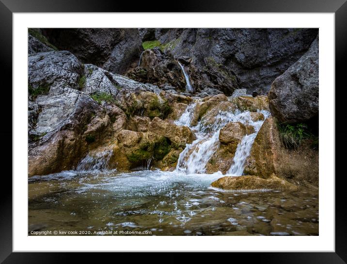 Gordale scar waterfall Framed Mounted Print by kevin cook