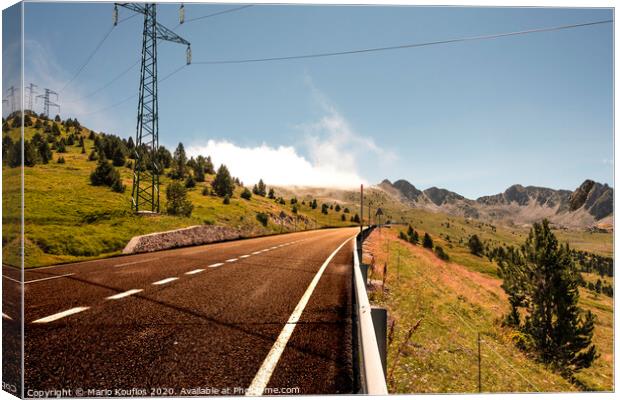 Close-up highway crossing the Pyrenees.Europe Andorra Canvas Print by Mario Koufios