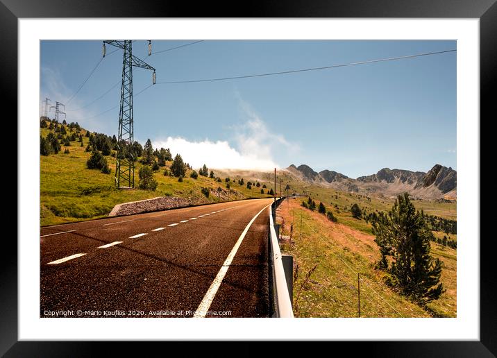 Close-up highway crossing the Pyrenees.Europe Andorra Framed Mounted Print by Mario Koufios