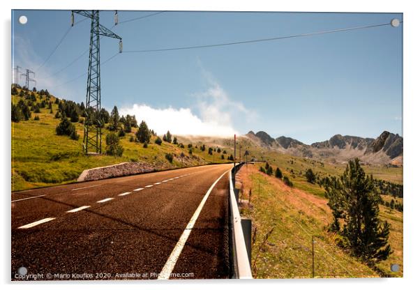 Close-up highway crossing the Pyrenees.Europe Andorra Acrylic by Mario Koufios