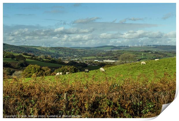 South Wales Landscape in autumn Print by Nick Jenkins