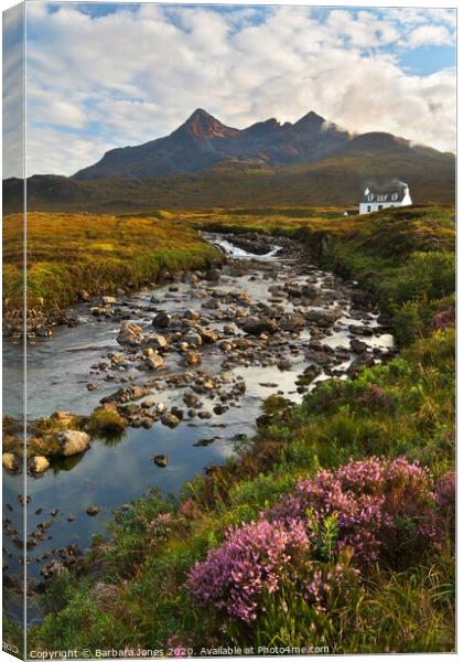 Isle of Skye Scotland Sligachan Allt Dearg Cottage Canvas Print by Barbara Jones