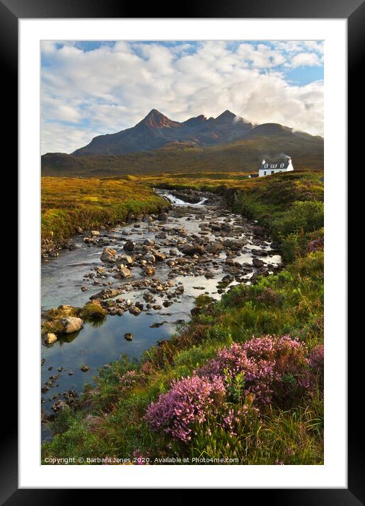 Isle of Skye Scotland Sligachan Allt Dearg Cottage Framed Mounted Print by Barbara Jones