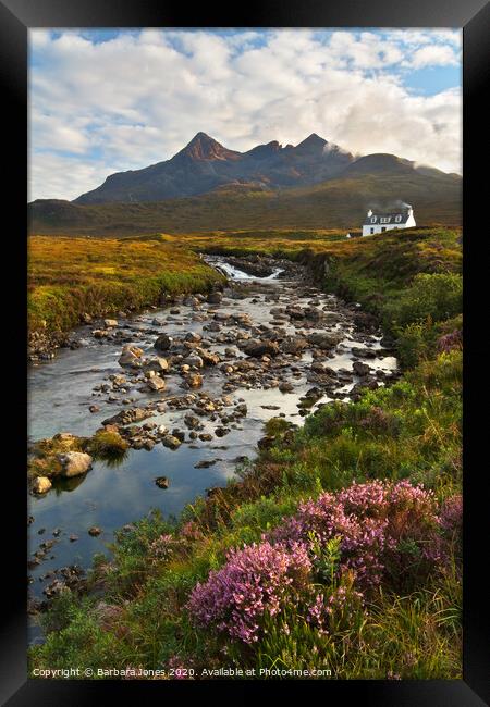 Isle of Skye Scotland Sligachan Allt Dearg Cottage Framed Print by Barbara Jones