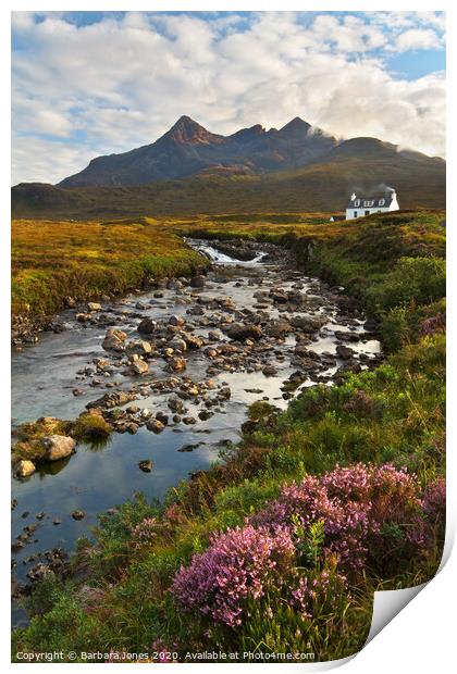 Isle of Skye Scotland Sligachan Allt Dearg Cottage Print by Barbara Jones